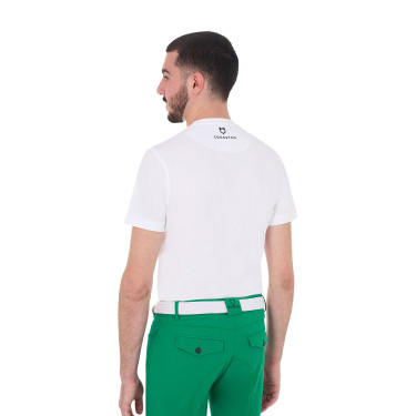 T-shirt homme Equestro Horse Club en coton manches courtes Blanc