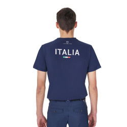 T-shirt homme Equestro x FISE coupe slim manches courtes Marine blazer Bleu marine