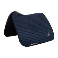 Tapis de dressage Acavallo Sublime en daim à bandes Marine Bleu marine