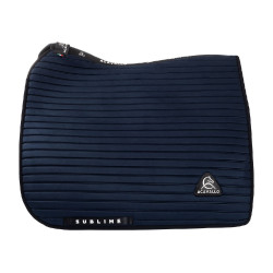Tapis de dressage Acavallo Sublime en daim à bandes Marine Bleu marine