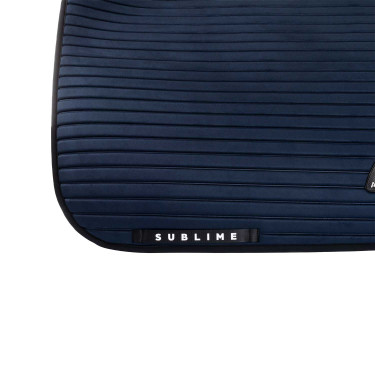 Tapis de dressage Acavallo Sublime en daim à bandes Marine Bleu marine