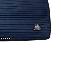 Tapis de dressage Acavallo Sublime en daim à bandes Marine Bleu marine