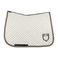 Equestro dressuurzadeldek met monogramprint Antiek wit / walnoot