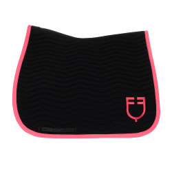 Dressuurdekje Equestro gewatteerd Wave in technische stof Zwart / kamperfoelie
