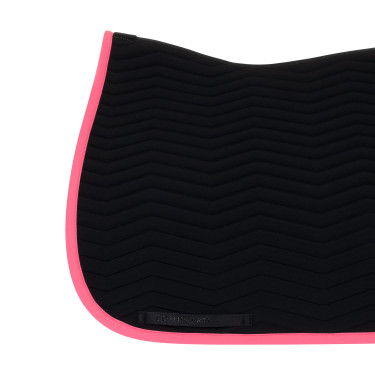 Tapis de dressage Equestro matelassé Wave en tissu technique Noir / chèvrefeuille