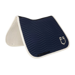 Dressuurdekje Equestro gewatteerd Wave in technische stof Marineblazer / antiek wit Marineblauw