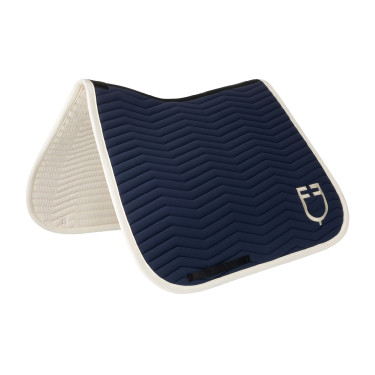 Dressuurdekje Equestro gewatteerd Wave in technische stof Marineblazer / antiek wit Marineblauw