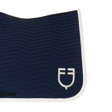 Dressuurdekje Equestro gewatteerd Wave in technische stof Marineblazer / antiek wit Marineblauw