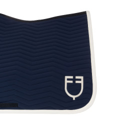 Tapis de dressage Equestro matelassé Wave en tissu technique Marine blazer / blanc antique Bleu marine
