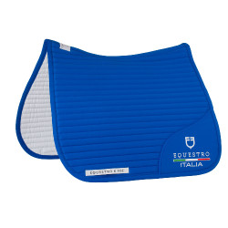 Dressuurzadeldek Equestro x FISE met geborduurd logo Blauw van Savoye