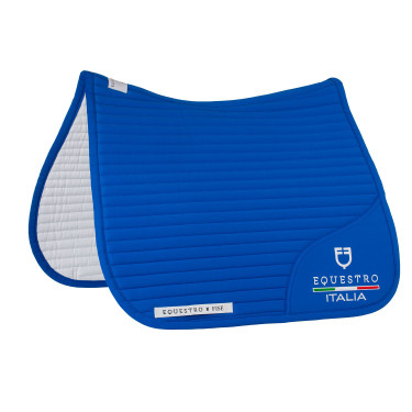 Dressuurzadeldek Equestro x FISE met geborduurd logo Blauw van Savoye