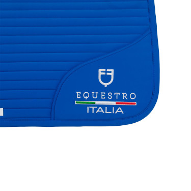Dressuurzadeldek Equestro x FISE met geborduurd logo Blauw van Savoye