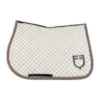 Equestro springzadeldoek met monogramprint Antiek wit / walnoot Equestro springzadeldoek met monogramprint Antiek wit / walnoot