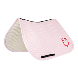 Tapis de saut Equestro matelassé Wave en tissu technique Ballerine / chèvrefeuille Rose Tapis de saut Equestro matelassé Wave en tissu technique Ballerine / chèvrefeuille Rose