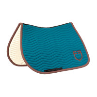 Gestepte Equestro springdeken Wave in technische stof Koraal blauw / bruin