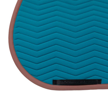 Gestepte Equestro springdeken Wave in technische stof Koraal blauw / bruin