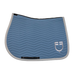 Tapis de saut Equestro matelassé Wave en tissu technique Bering sea / gris givré Bleu Tapis de saut Equestro matelassé Wave en tissu technique Bering sea / gris givré Bleu