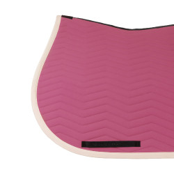 Tapis de saut Equestro matelassé Wave en tissu technique Rose château / blanc antique
