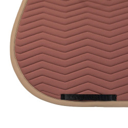 Tapis de saut Equestro matelassé Wave en tissu technique Marron / walnut