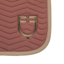 Tapis de saut Equestro matelassé Wave en tissu technique Marron / walnut