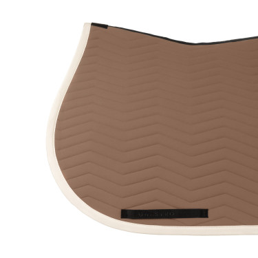 Tapis de saut Equestro matelassé Wave en tissu technique Walnut / blanc antique Marron Tapis de saut Equestro matelassé Wave en tissu technique Walnut / blanc antique Marron