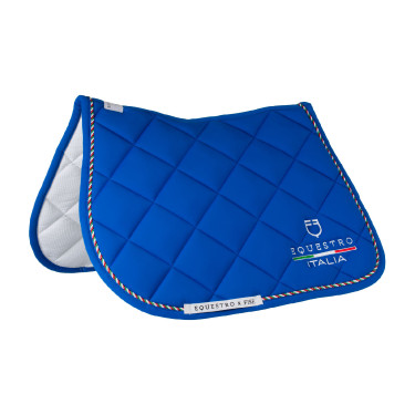 Tapis de saut Equestro x FISE avec liseré drapeau italien Bleu de savoie