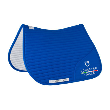 Springzadeldek Equestro x FISE met geborduurd logo Blauw van Savoye