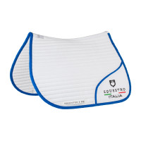 Springzadeldek Equestro x FISE met geborduurd logo Wit / Savoisch blauw