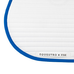 Tapis de saut Equestro x FISE avec logo brodé Blanc / bleu de savoie
