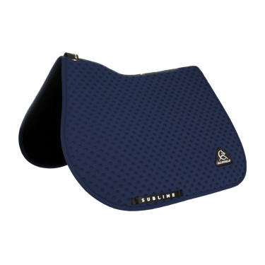 Tapis de selle CSO Acavallo Sublime en tissu technique à pois Marine Bleu marine