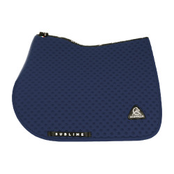 Tapis de selle CSO Acavallo Sublime en tissu technique à pois Marine Bleu marine