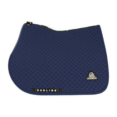 Tapis de selle CSO Acavallo Sublime en tissu technique à pois Marine Bleu marine