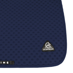 Tapis de selle CSO Acavallo Sublime en tissu technique à pois Marine Bleu marine