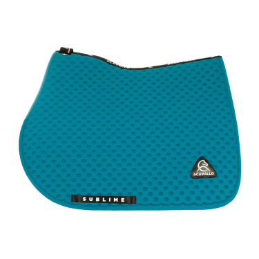 Tapis de selle CSO Acavallo Sublime en tissu technique à pois Pétrole Bleu