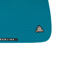 Tapis de selle CSO Acavallo Sublime en tissu technique à pois Pétrole Bleu
