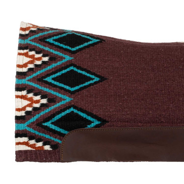 Ergonomische westernpad Pool’s contour wol Wijn / turquoise