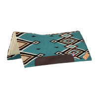 Tapis western Pool’s ergonomique contour laine Turquoise / noir Bleu