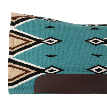 Tapis western Pool’s ergonomique contour laine Turquoise / noir Bleu