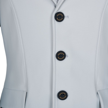 Veste de concours enfant Equestro coupe slim trois boutons Brume portuaire Veste de concours enfant Equestro coupe slim trois boutons Brume portuaire