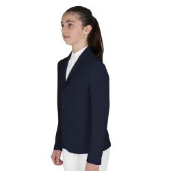 Veste de concours enfant Equestro coupe slim trois boutons Marine blazer Bleu marine Veste de concours enfant Equestro coupe slim trois boutons Marine blazer Bleu marine
