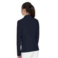 Kinderwedstrijdjas Equestro slim fit met drie knopen Marineblazer Marineblauw