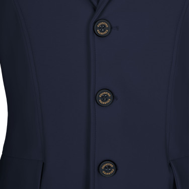 Kinderwedstrijdjas Equestro slim fit met drie knopen Marineblazer Marineblauw