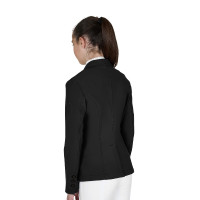 Kinderwedstrijdjas Equestro slim fit met drie knopen Zwart
