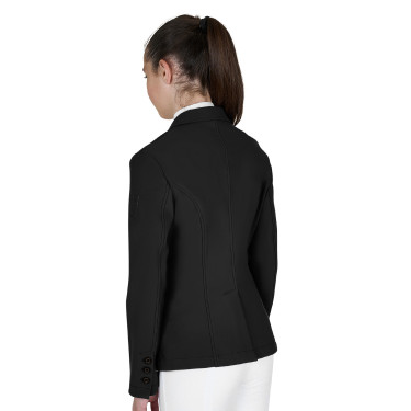 Veste de concours enfant Equestro coupe slim trois boutons Noir Veste de concours enfant Equestro coupe slim trois boutons Noir