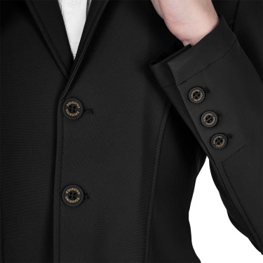 Veste de concours enfant Equestro coupe slim trois boutons Noir Veste de concours enfant Equestro coupe slim trois boutons Noir