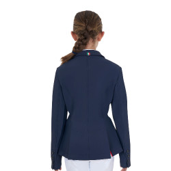 Veste de concours enfant unisexe Equestro x FISE trois boutons Marine blazer Bleu marine Veste de concours enfant unisexe Equestro x FISE trois boutons Marine blazer Bleu marine
