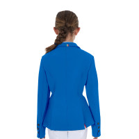 Uniseks wedstrijdjasje voor kinderen Equestro x FISE met drie knopen Blauw van Savoye Uniseks wedstrijdjasje voor kinderen Equestro x FISE met drie knopen Blauw van Savoye