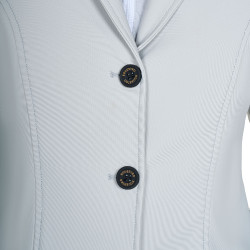 Veste de concours femme Equestro avec logo embossé Brume portuaire Veste de concours femme Equestro avec logo embossé Brume portuaire