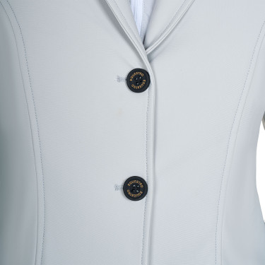 Veste de concours femme Equestro avec logo embossé Brume portuaire Veste de concours femme Equestro avec logo embossé Brume portuaire