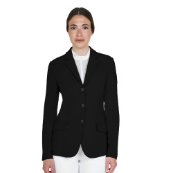 Veste de concours femme Equestro avec logo embossé Noir Veste de concours femme Equestro avec logo embossé Noir